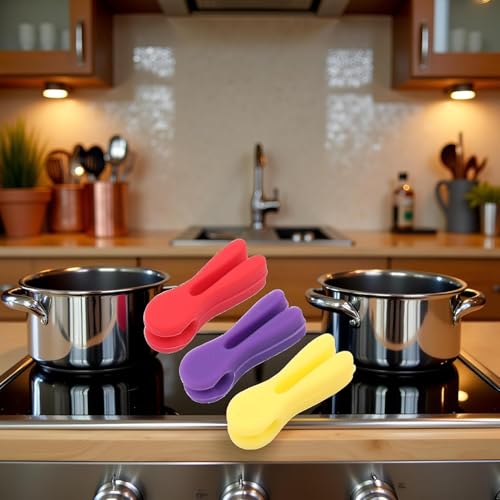 Silicone Pot Clip Set - 3 Heat Resistant Utensil Holders