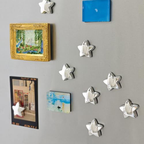 Silver 12PCS Star Refrigerator Magnets Set - Yhobrezy