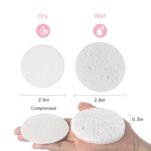 Compressed Facial Sponges 30-Count Natural Cellulose Makeup Remover