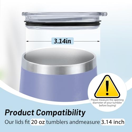 20 oz Tumbler Replacement Lids, Splash-Proof Replacement Lid, Replacement Lid for YETI Rambler, Old Style Rtic and More Travel Mugs (4 Pack