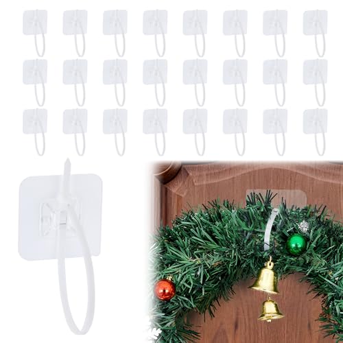 Acostop 24 Pcs Christmas Garland Hangers - No Drill Hooks for Wreaths