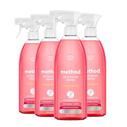 Method All-Purpose Cleaner Spray Pink Grapefruit - 28 fl oz Pack of 4 | Multi-Surface Household Cleaner