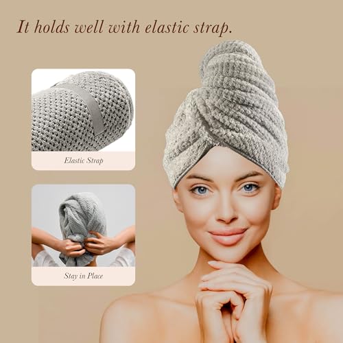 Simnice Extra Large Microfiber Hair Towel Wrap for Quick Drying