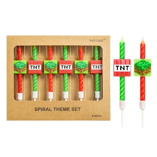 Pixel Miner Birthday Candles - Blocky Cake Toppers for Gaming Parties