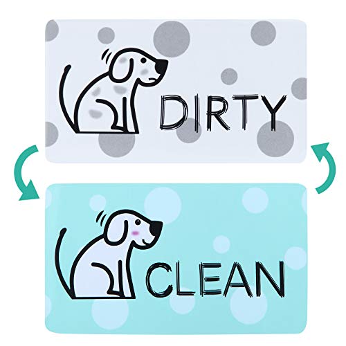 MUDOR Dog Dishwasher Magnet - Clean Dirty Sign with Strong Magnet