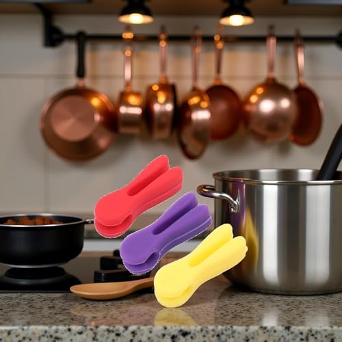 Silicone Pot Clip Set - 3 Heat Resistant Utensil Holders