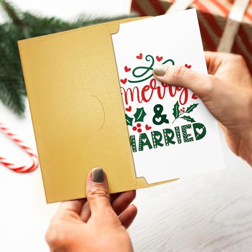 First Christmas Card for Newlyweds - Merry & Married Design