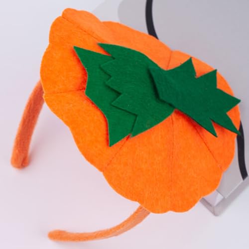 Yaxaming 2-Pack Halloween Pumpkin Headband with Green Leaf Orange Hair Hoop