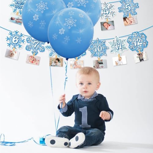 50PCS 12-Inch Clear Snowflake Balloons for Winter Parties