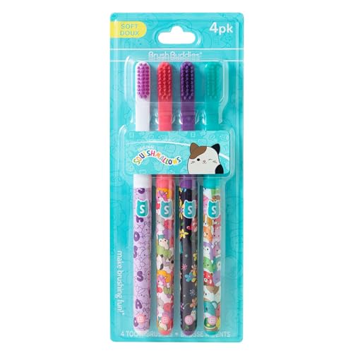 Brush Buddies Squishmallows Manual Toothbrushes Soft 4-Pack