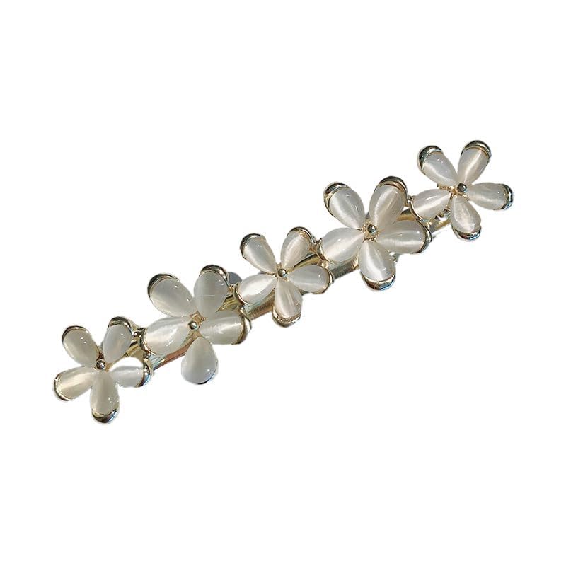 Czhotg Golden Flower Opal Hair Clips 2Pcs Sparkly Wedding Barrettes