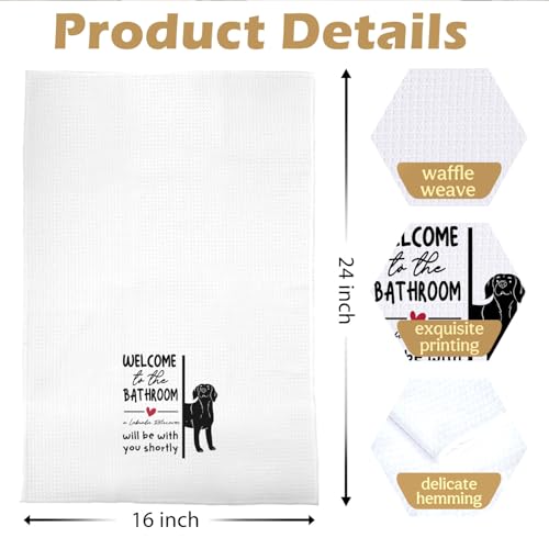 Labrador Retriever Hand Towels - Funny Decorative Waffle Towel, 16x24 Inches