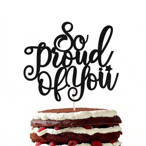 So Proud of You Graduation Cake Topper - 6.5x5 Inch Decor