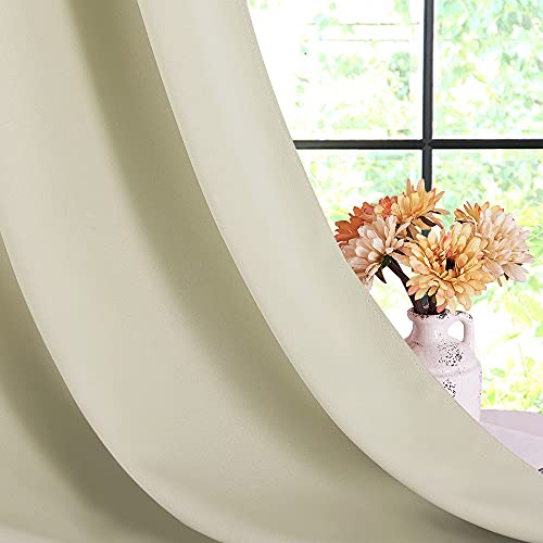 NICETOWN Beige Room Darkening Curtains - 34x70 Inch, Energy Saving