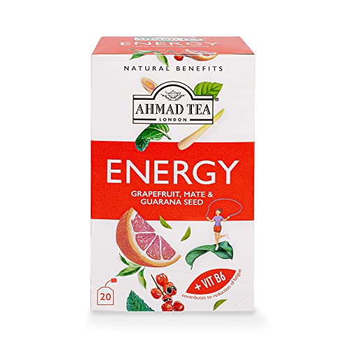 Ahmad Tea Energy Herbal Infusion with Mate & Guarana, 20 Tea Bags
