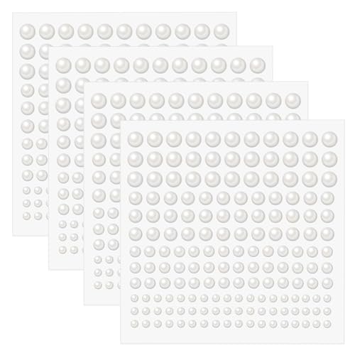 Quacc 660 PCS Self Adhesive Pearl Stickers Flat Back Pearls for Hair, Face, Makeup, Nails and Crafts
