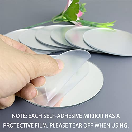 4 Inch Self-Adhesive Acrylic Mirror Tiles - Pack of 10 for Crafts & Decor