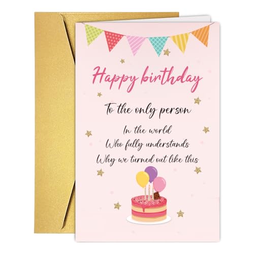 Funny Birthday Card for Sister and Best Friend, Humorous Greeting Gift