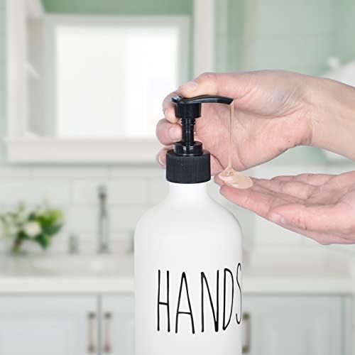 Large 500ml Plastic Hand Soap Dispenser with Pump - Refillable Bathroom Kitchen Decor