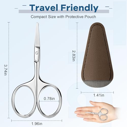Hdama Safety Nose Hair Scissors with Blunt Tip for Facial Grooming