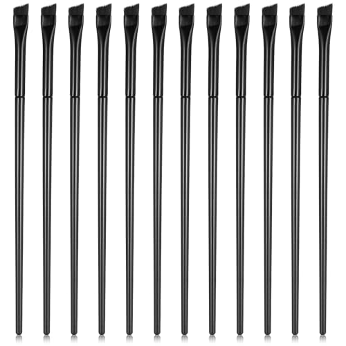 Alrhso 12 Pieces Angled Eyeliner and Eyebrow Flat Brushes Set