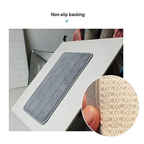 VANRA Grey Anti-Slip Memory Foam Bath Mat 15.7" x 23.6"