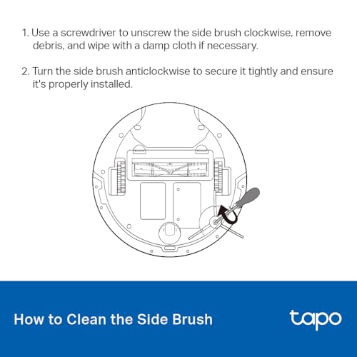 Tapo Brush & Filter Replacement – Includes Easy to Replace 1x Main Brush, 2x Side Brushes, and 2x Washable HEPA Filters, Compatible with RV30 Max Plus, RV30 Max, RV20 Max Plus, & RV20 Max Plus