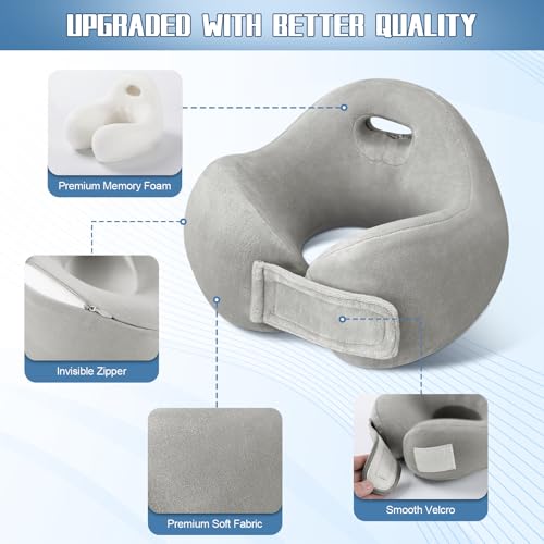 Memory Foam Travel Neck Pillow with 360° Support – Yincook
