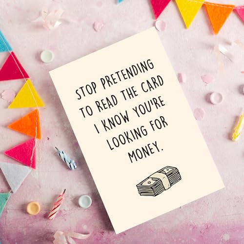 Funny Birthday Card for Mom, Dad & Friends - 8x5.3 Inch