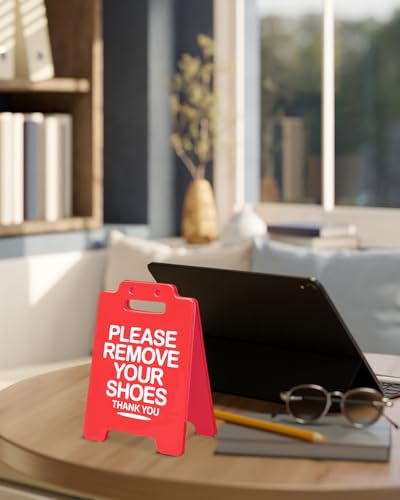 Funny Please Remove Your Shoes Desk Sign - Color A
