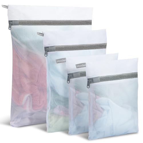 Hoodeet Mesh Laundry Bags Set 4Pcs for Delicates - Large, Medium, Small Variations