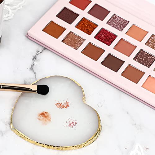 KALIONE Heart Resin Nail Art Palette with Gold Edge Mixing Board