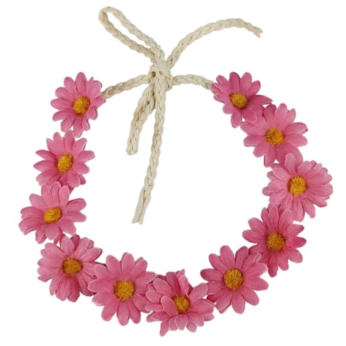 Pink Floral Headband Daisy Flower Crown for Women & Girls
