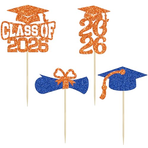 Graduation Cupcake Toppers - 36Pcs Class of 2026 Decorations