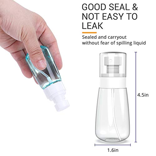 RELANOR Travel Size Spray Bottle 2oz - 2 Pack Leak Proof Fine Mist