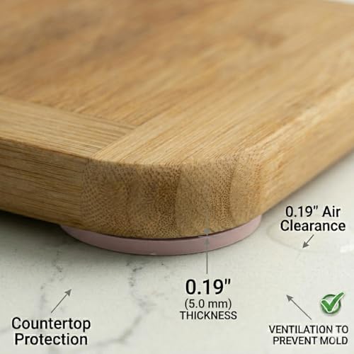 Non-Slip Silicone Cutting Board Feet - 2.36 Inch Gripper Pads