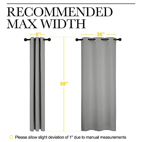 NICETOWN Silver Grey Blackout Curtains, 42 x 68 Inch Thermal Drapes (2 Panels)