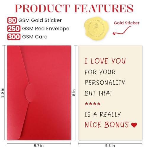 Funny Valentine's Day Card for Him, Husband, Boyfriend - Personality