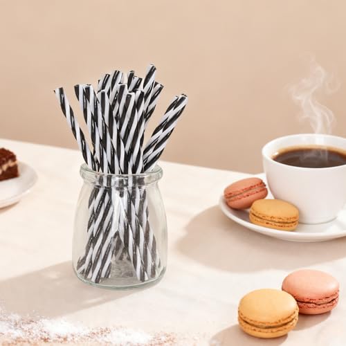 60-Pack Black Christmas Candy Cane Sticks for Decorations