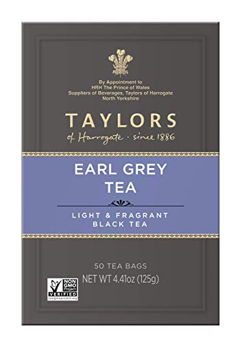 Earl Grey Tea Bags - Premium Black Tea with Bergamot, 50 Count