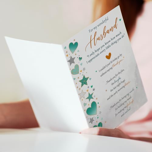 Beixian Husband Birthday Card BX283 - 5x7 Inch Romantic Greeting