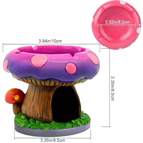 Neletao Mushroom House Ashtray with Accessory Storage - Decorative Decor