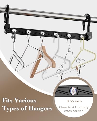 Latoxcaa Space Saving Hangers, 8 Pcs for 48 Clothes - Black