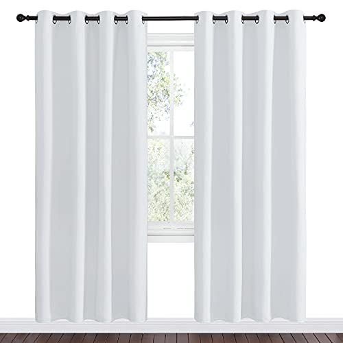NICETOWN Thermal Insulated Room Darkening Curtains - 2 Panels 55x78, Greyish White