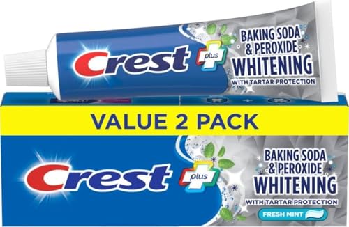 Crest Baking Soda and Peroxide Whitening Toothpaste, Fresh Mint, 5.7 oz, 2 Pack