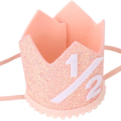 Rose Gold Birthday Glitter Crown Hat for Baby Party Photo Props