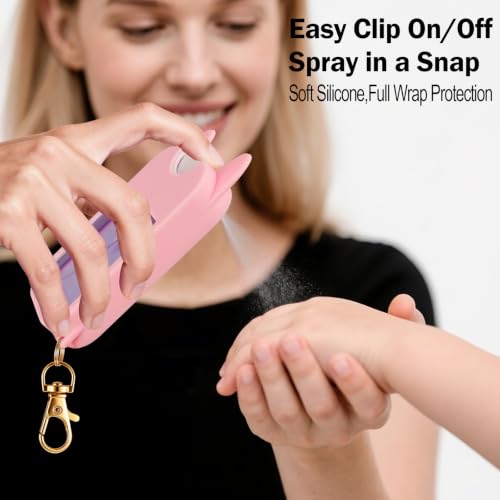 2 Pack Silicone Hand Sanitizer Holder Keychain for Touchland Spray