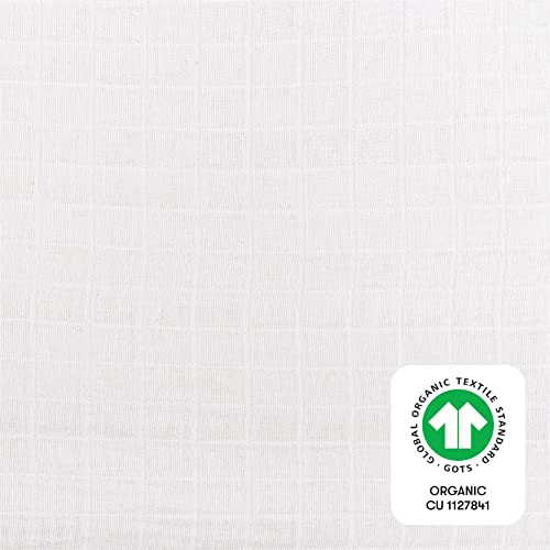 Babyletto 100% Organic Cotton All-Stages Midi Crib Sheet, GOTS-Certified, Fitted 360¡Æ, Ultra-Soft and Breathable Muslin - Plain White