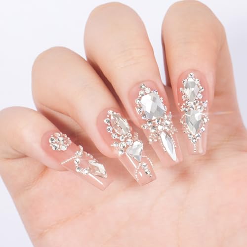 Nail Rhinestones and Crystals Kit with Flatback Gems and Beads