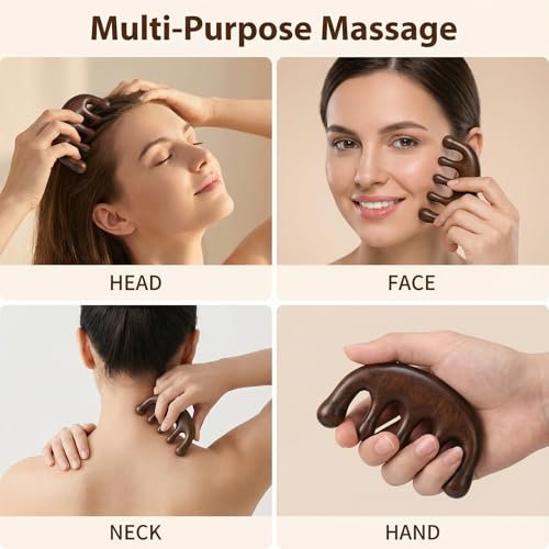 Sandalwood Massage Comb & Scalp Massager Tool with Gift Bag